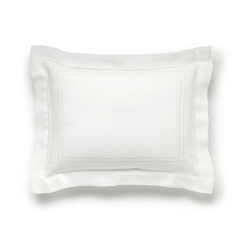 Personalised Boudoir Pillow Hemstitch Ivory White