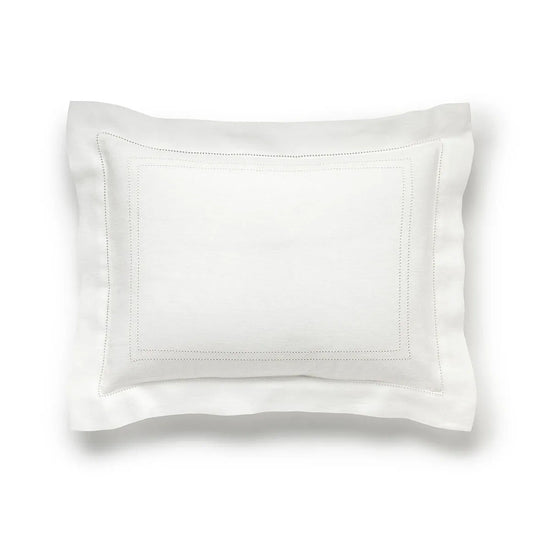 Personalised Boudoir Pillow Hemstitch Ivory White