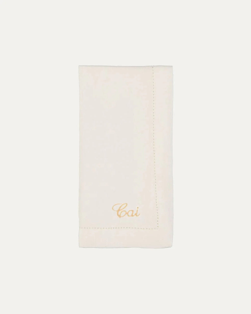 Personalised White Hemstitch Linen Napkin