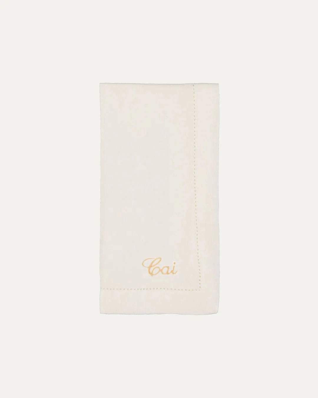 Personalised White Hemstitch Linen Napkin