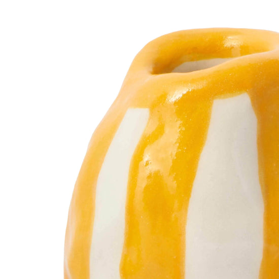 Orange Candy Stripe Candle Holder