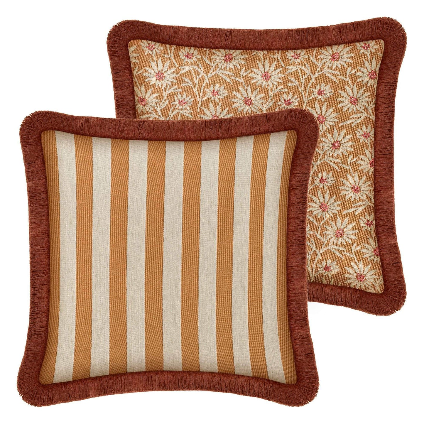 Double Sided Cushion Jackie Caramel & Ecru x Mako Caramel & Ecru