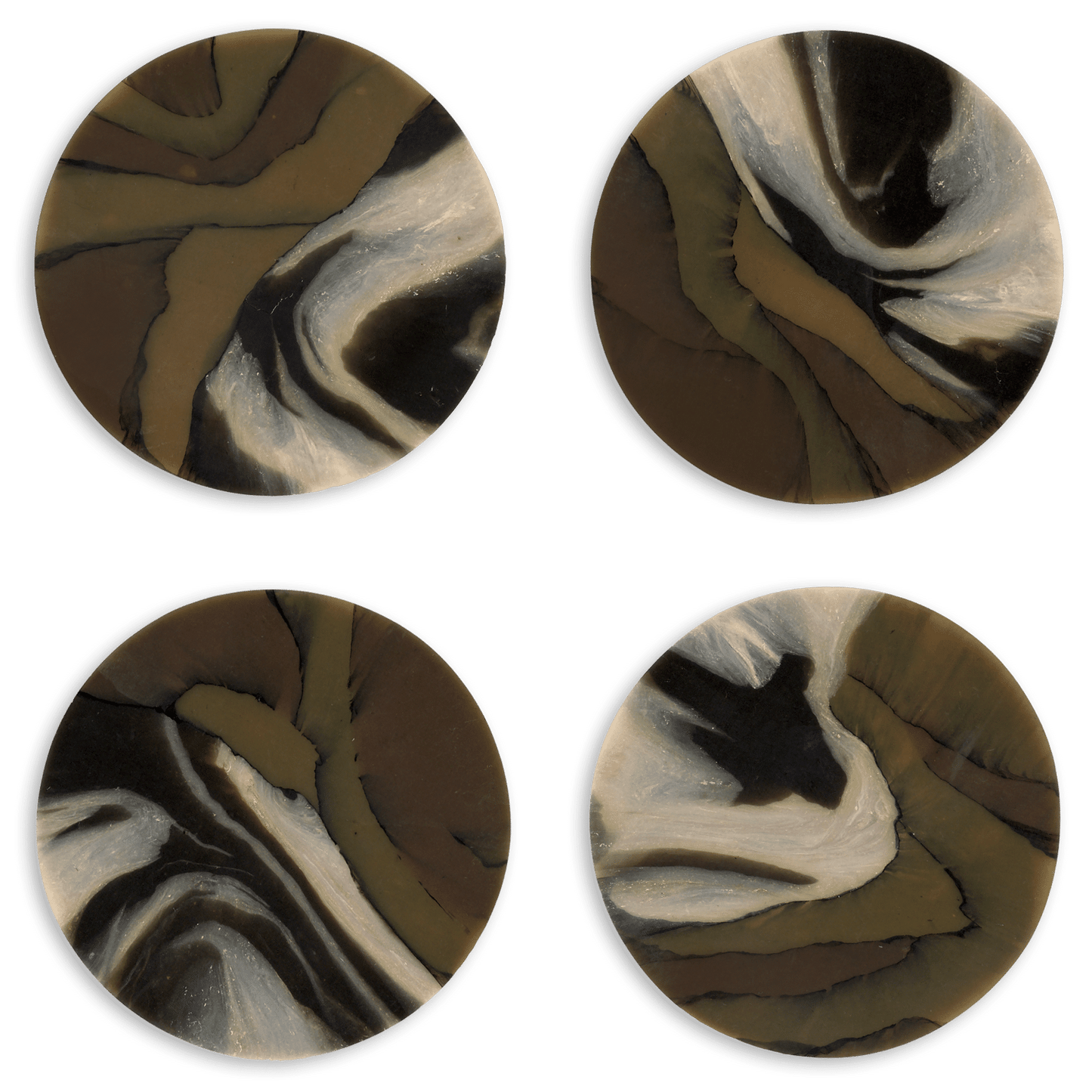 Set of Four Gift-Boxed Tiger's Eye Coasters