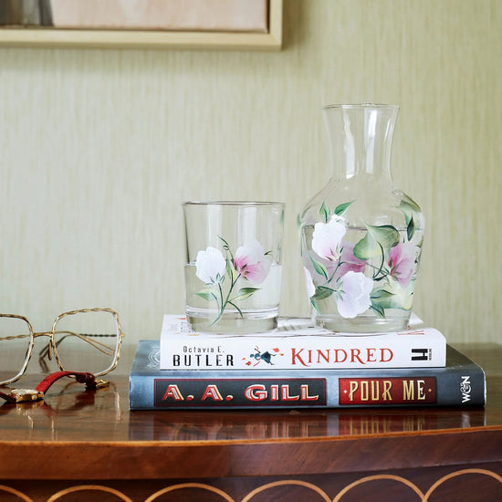 Sweet Pea Carafe And Tumbler