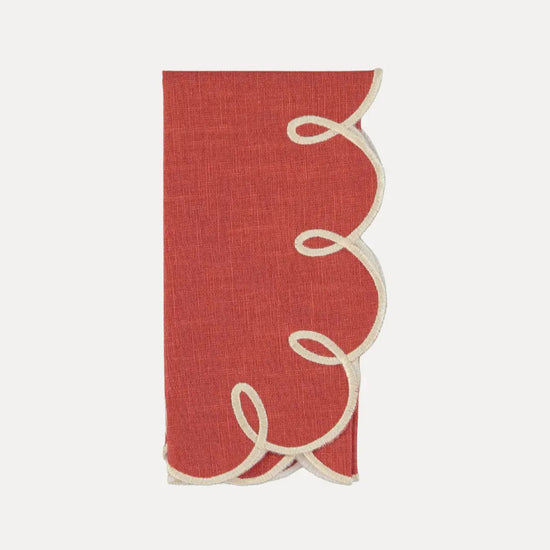 Lisboa Napkin, Terracotta with Off-White