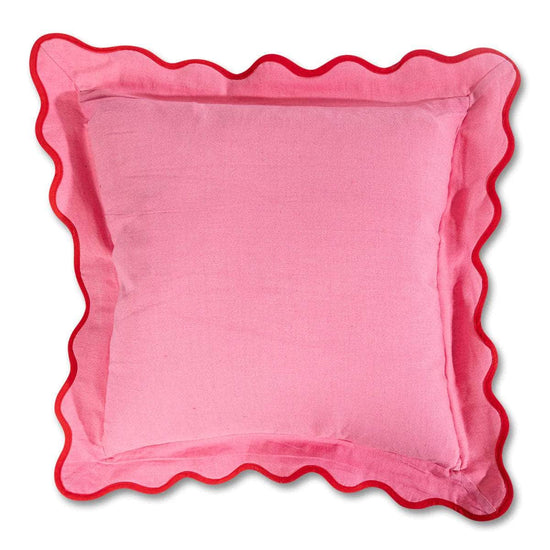 Darcy Linen Pillow - Light Pink + Cherry