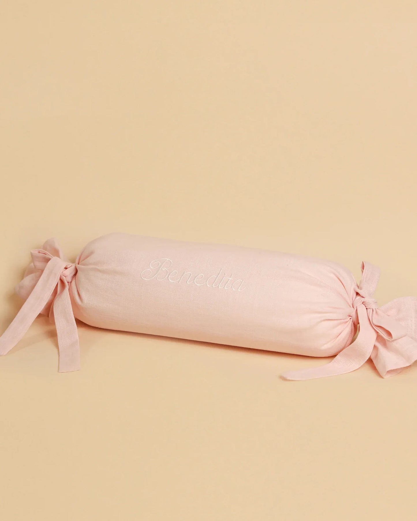 Personalised Baby Pink Bolster Pillow