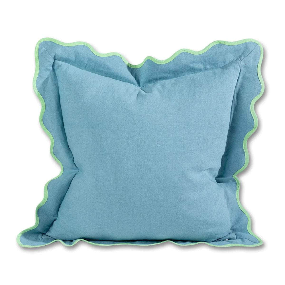 Darcy Linen Pillow - Aqua + Mint