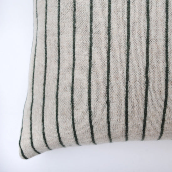 Green Wide Stripe Cushion