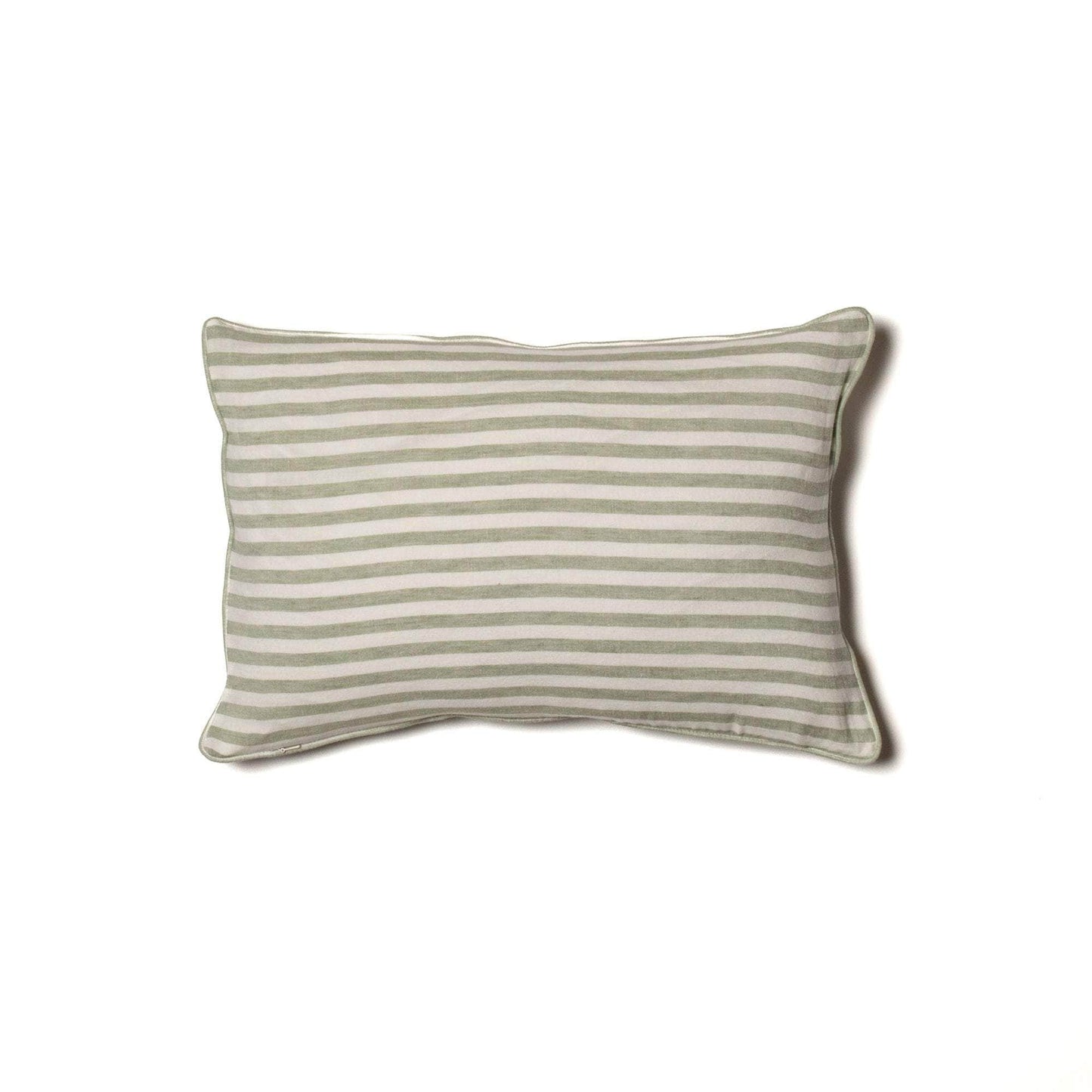 Linen Cushion in Green Stripes