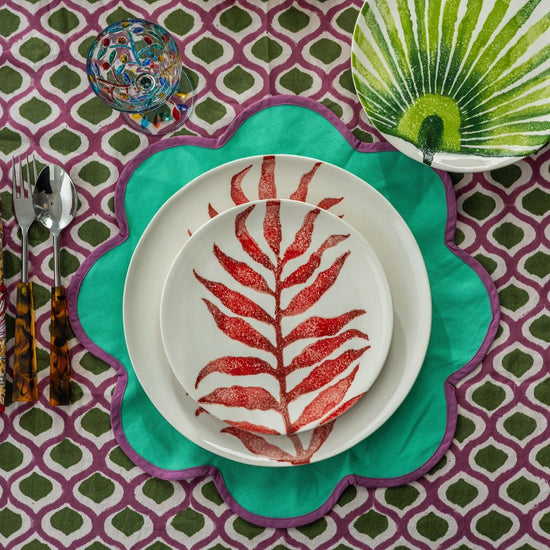 Hand-Painted Ceramic Plates - Leaves Collection