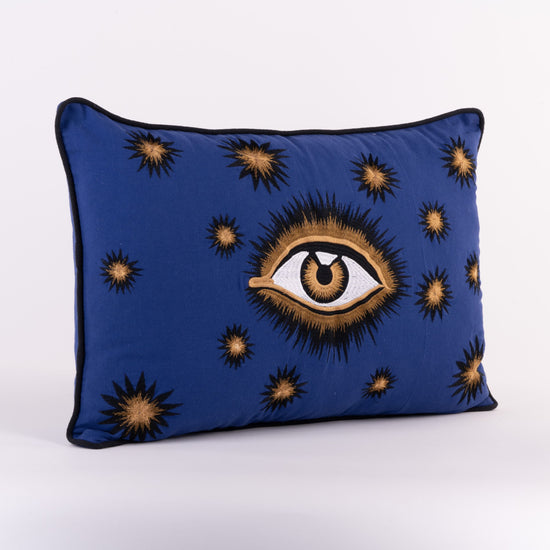 Hand Embroidered Eye Cotton Cushion