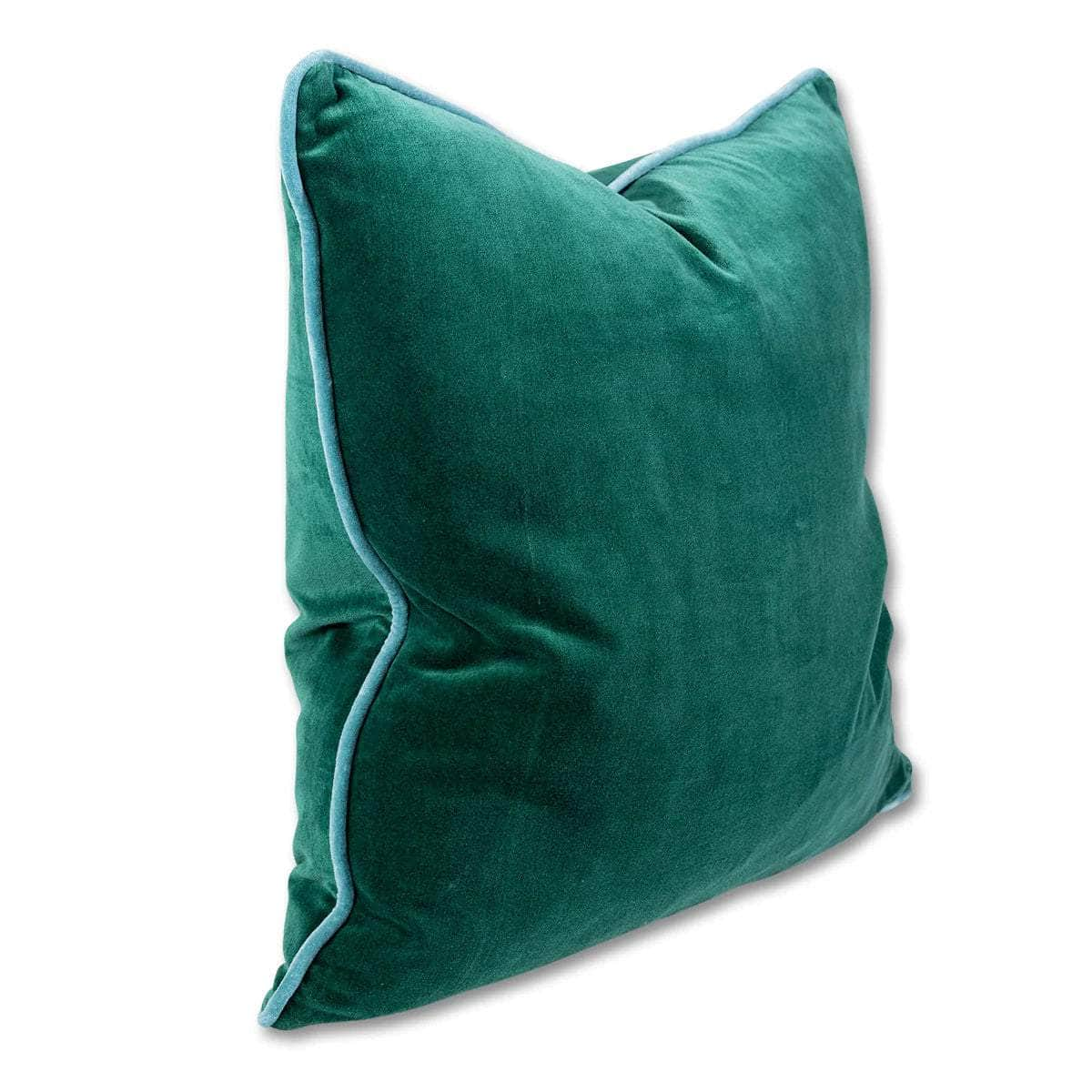 Charliss Velvet Pillow - Green + Aqua