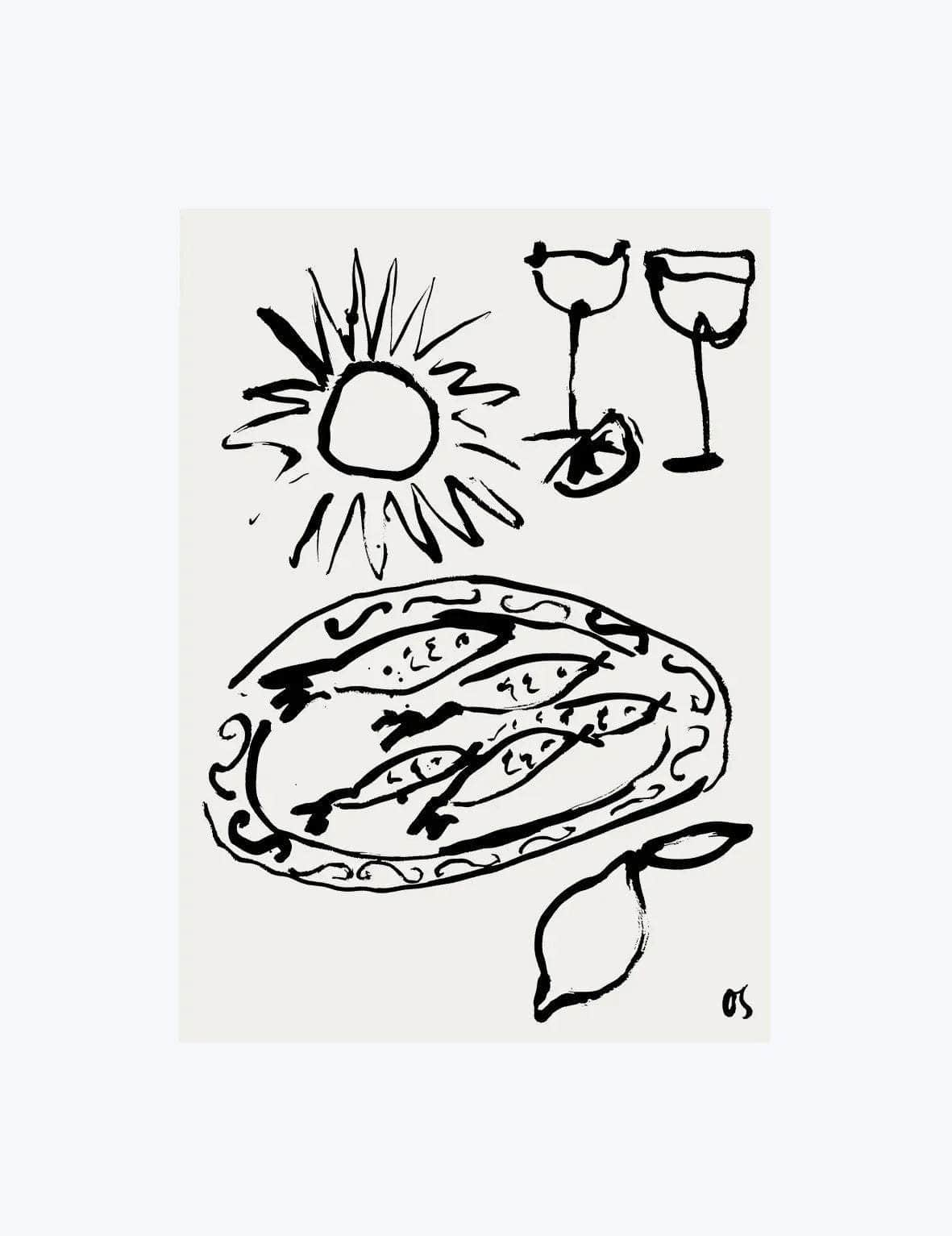 Sardines and Wine Print