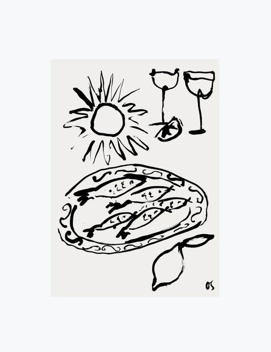 Sardines and Wine Print