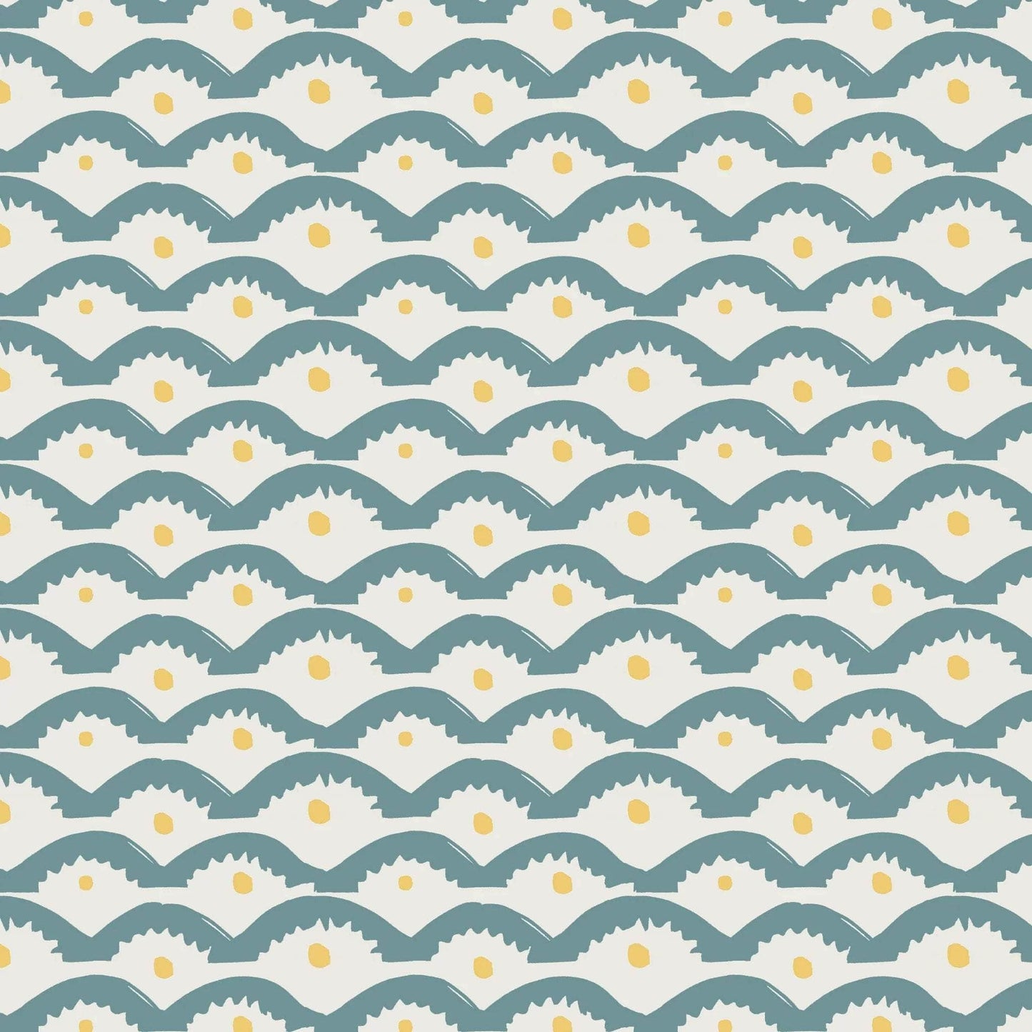 Wiggly Squiggly Wallpaper - Blue and Yellow