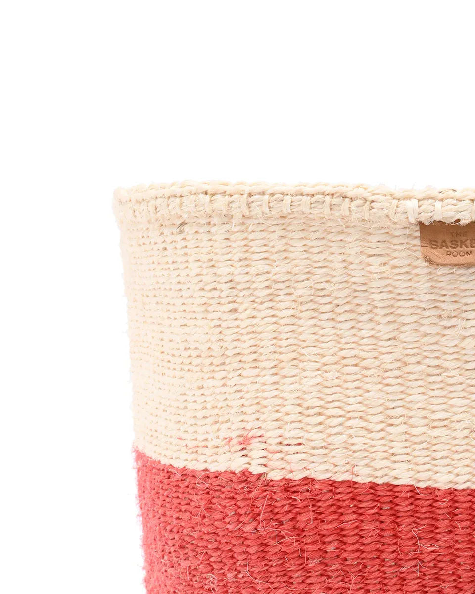 TANGU: Red Colour Block Woven Basket