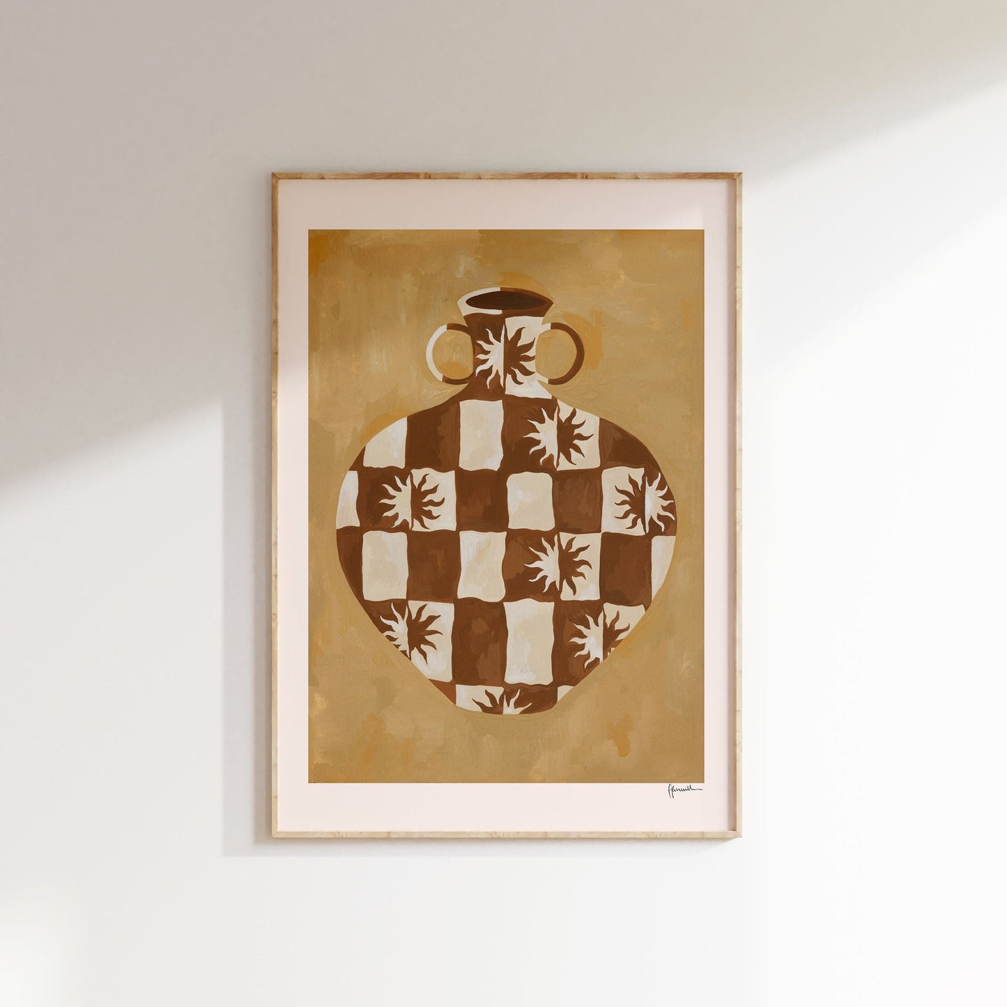 Checkered Sun Vase Print