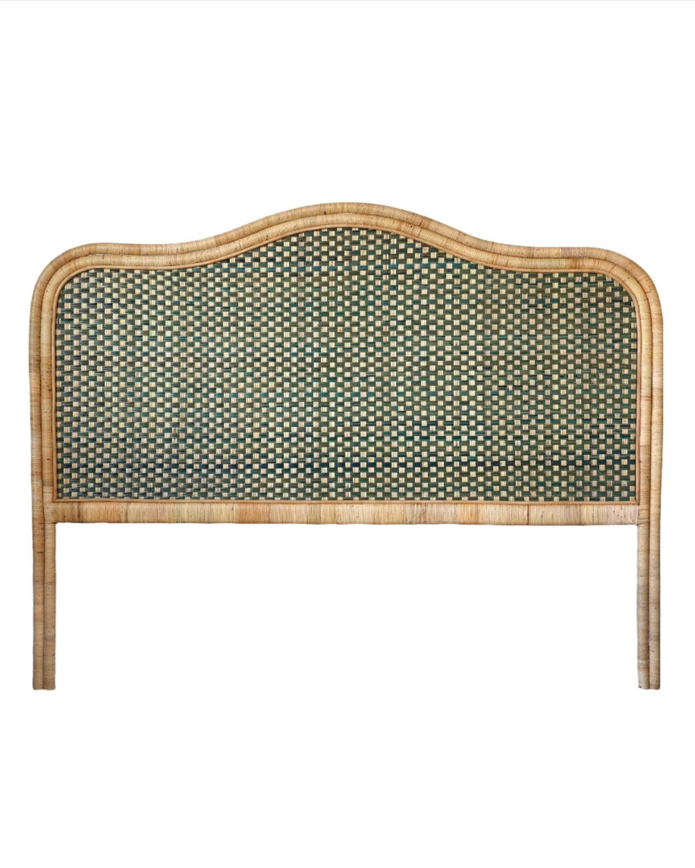 Super King Rattan Headboard - Green