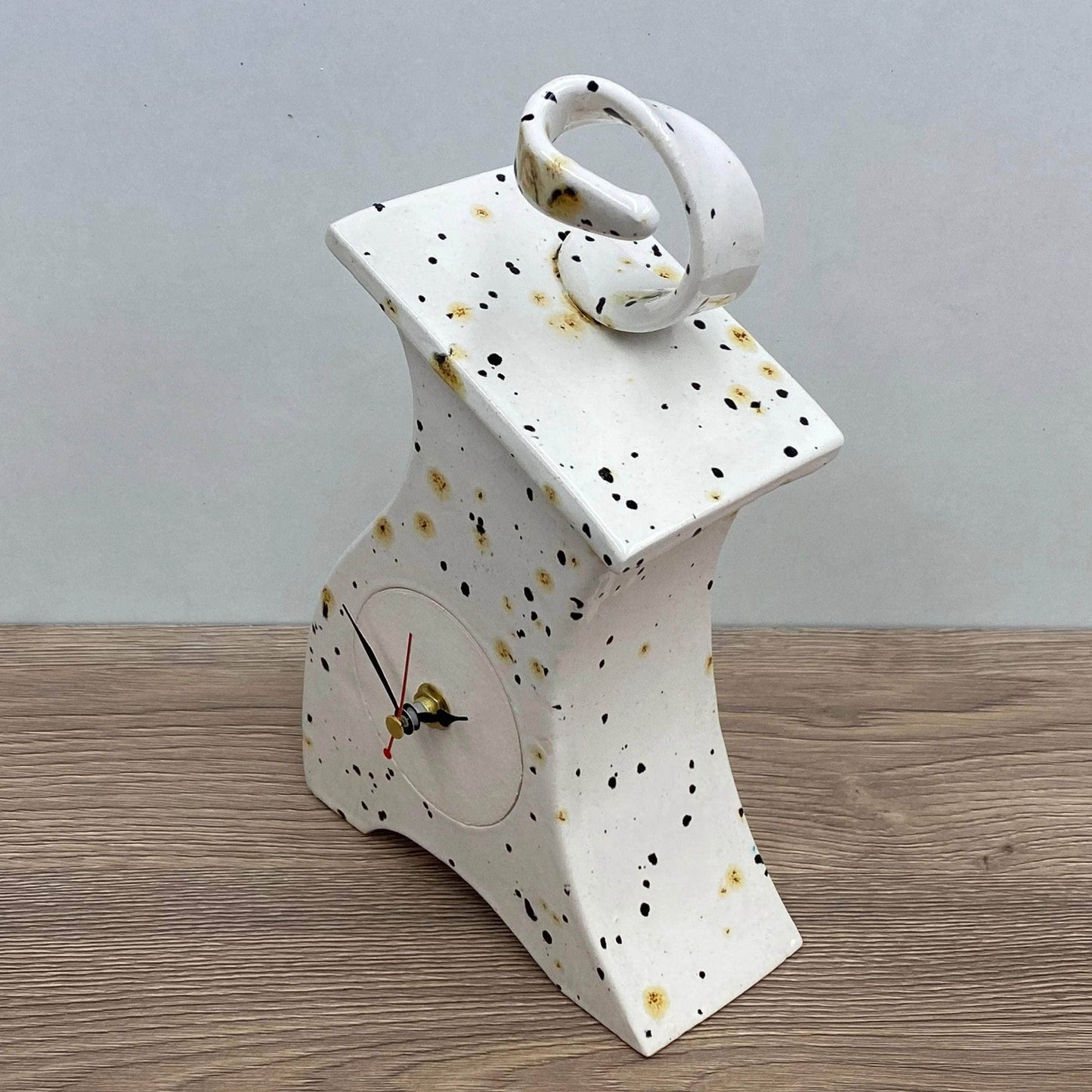 Ceramic Mantel Clock - Confetti Glaze