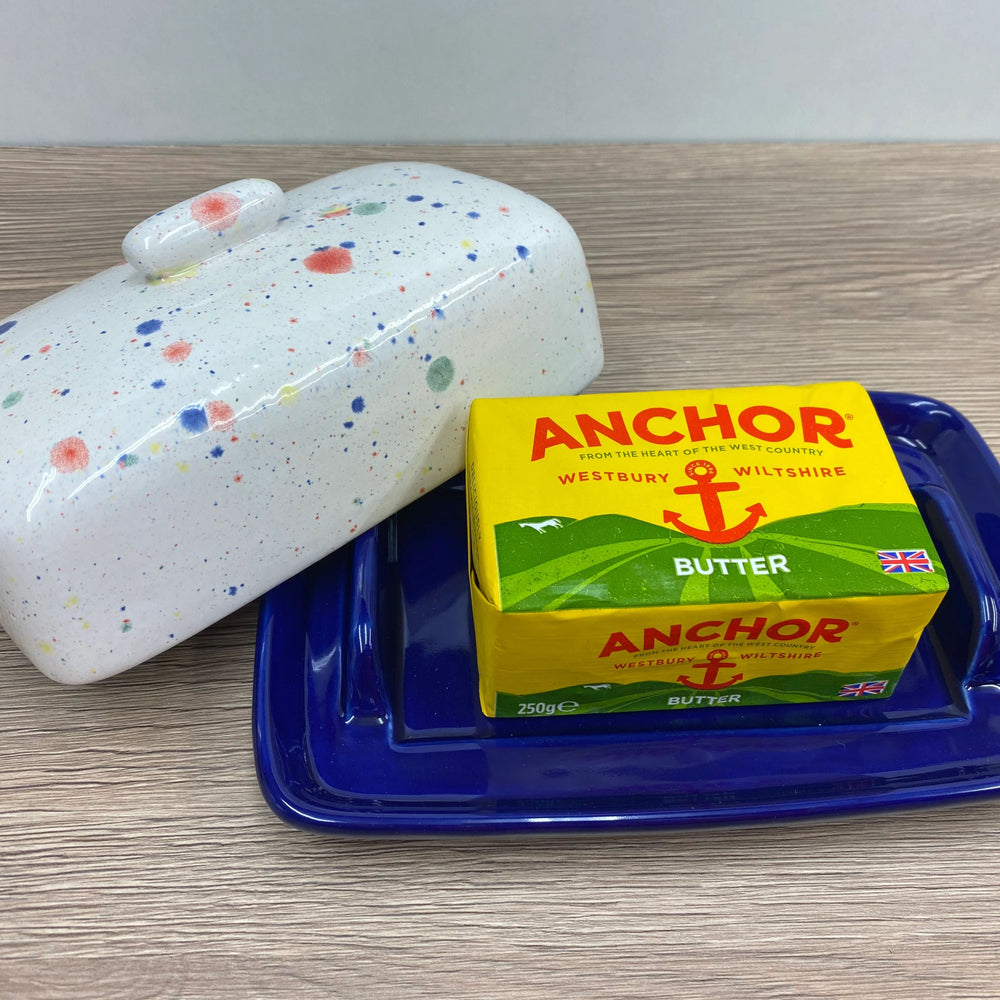 Butter Dish with Celebration Glazed Lid