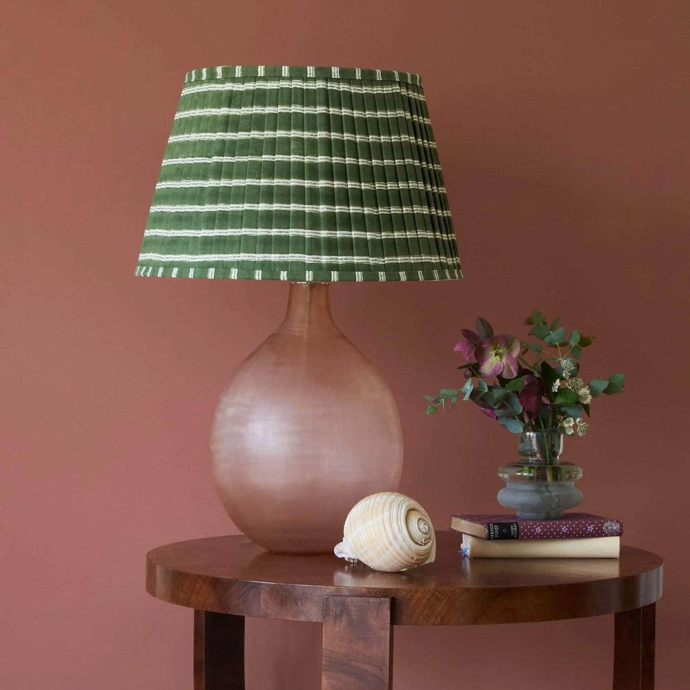 Edo Stripe Pleated Lampshade - Green