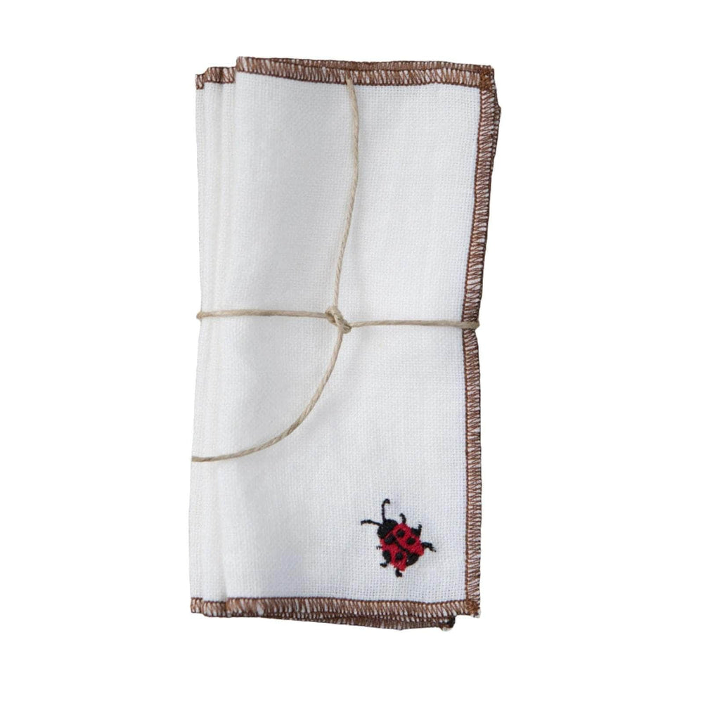 Insects Cocktail Linen Napkins - Set Of 6