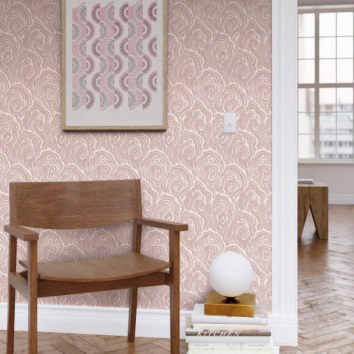 Oysters - in Venus Pink - Wallpaper