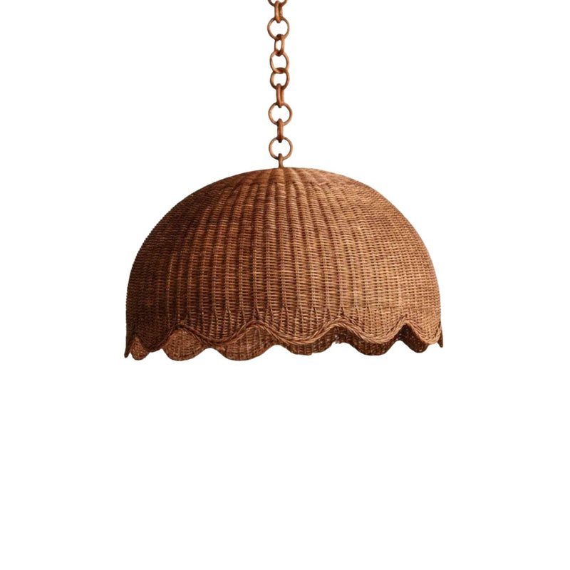 Etta Scalloped Pendant (Large Teak)