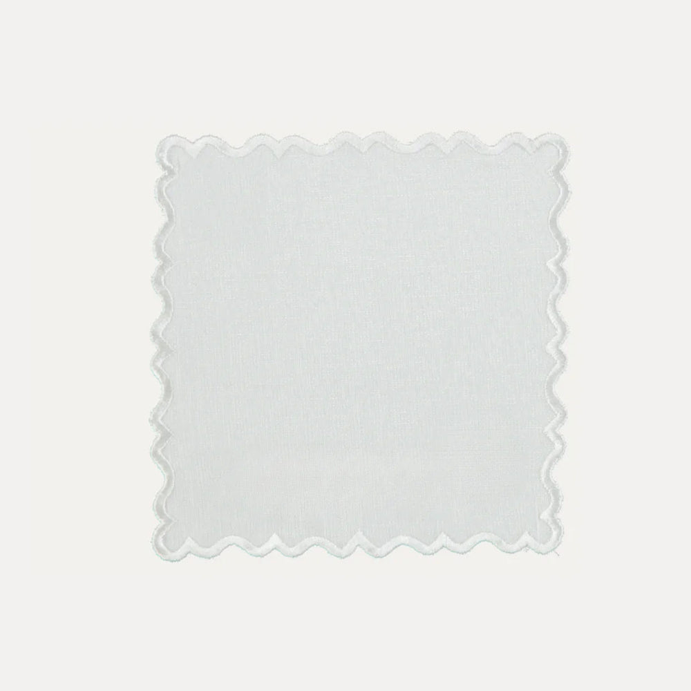 White Wavy Cocktail Napkin