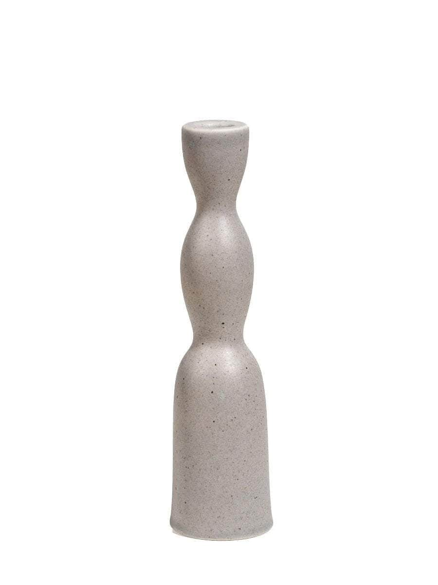 Grey Speckle Tall Wave Candleholder