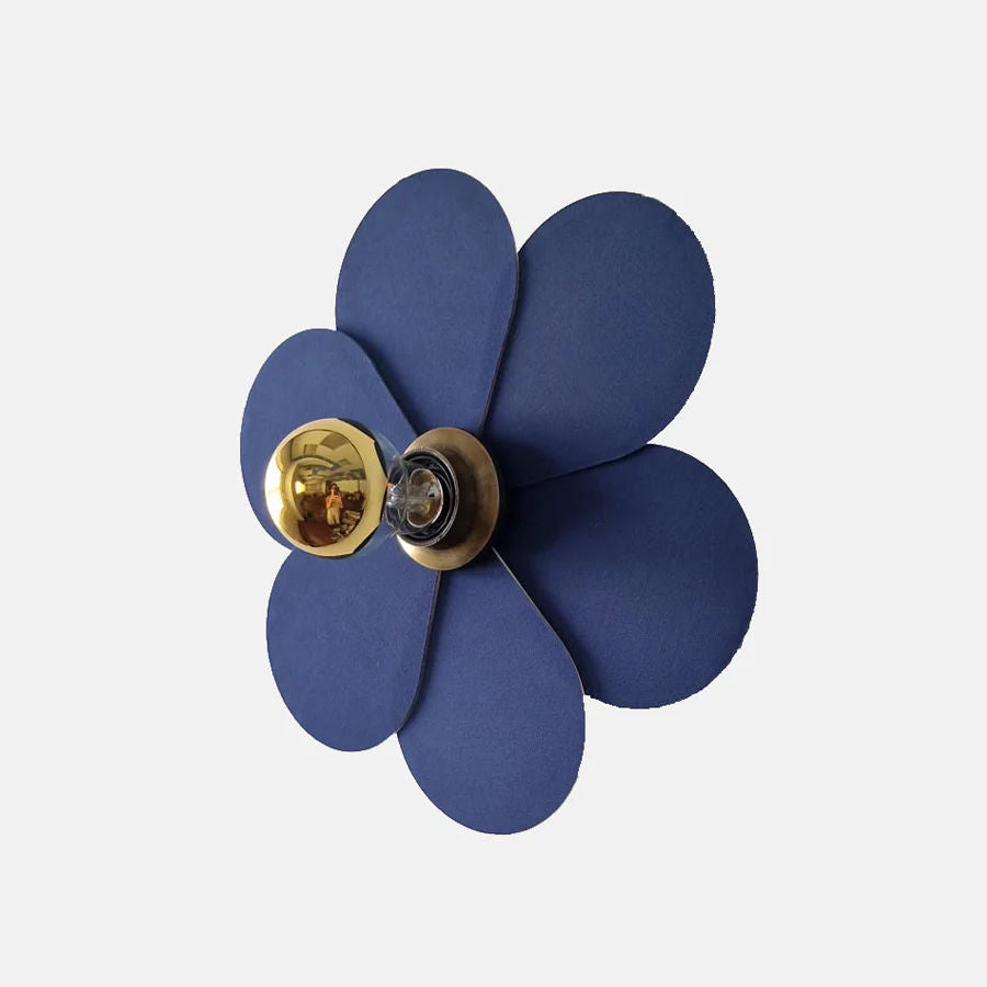 Blue Flower Applique 30cm Wall Light