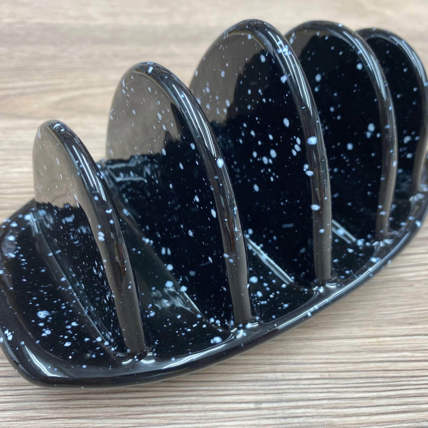 Toast Rack with Speckled Black Glaze