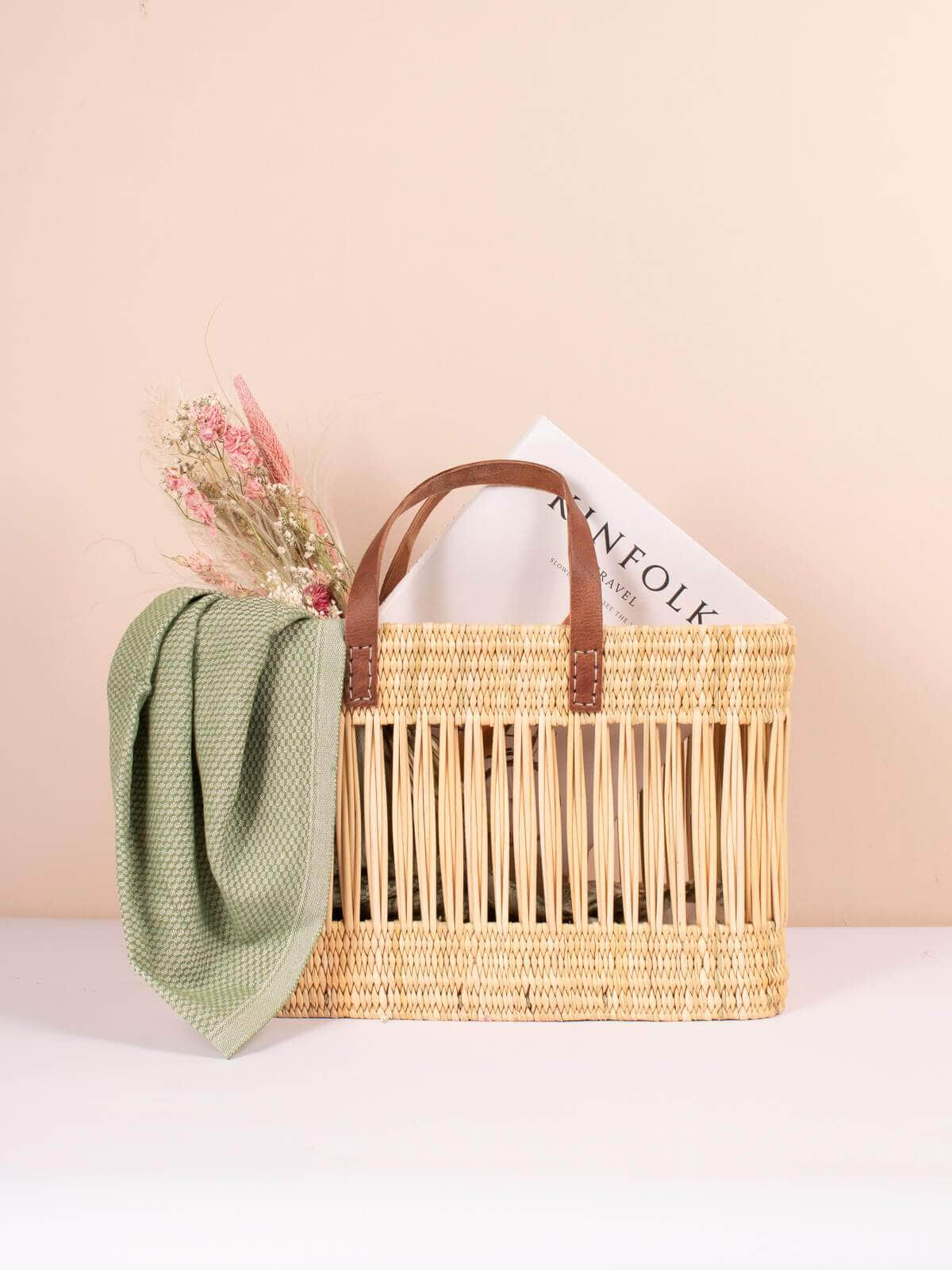 Decorative Reed Basket Bag