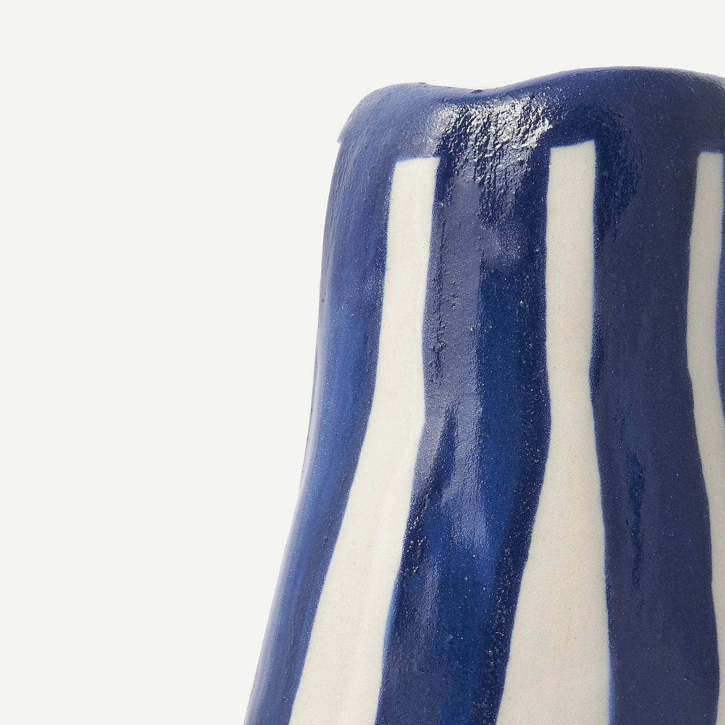 Navy Candy Stripe Vase