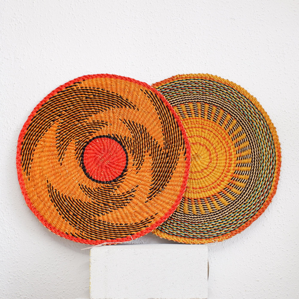 Colourful Placemats from Ghana - Complementary Set of 2 - Yellow Sun