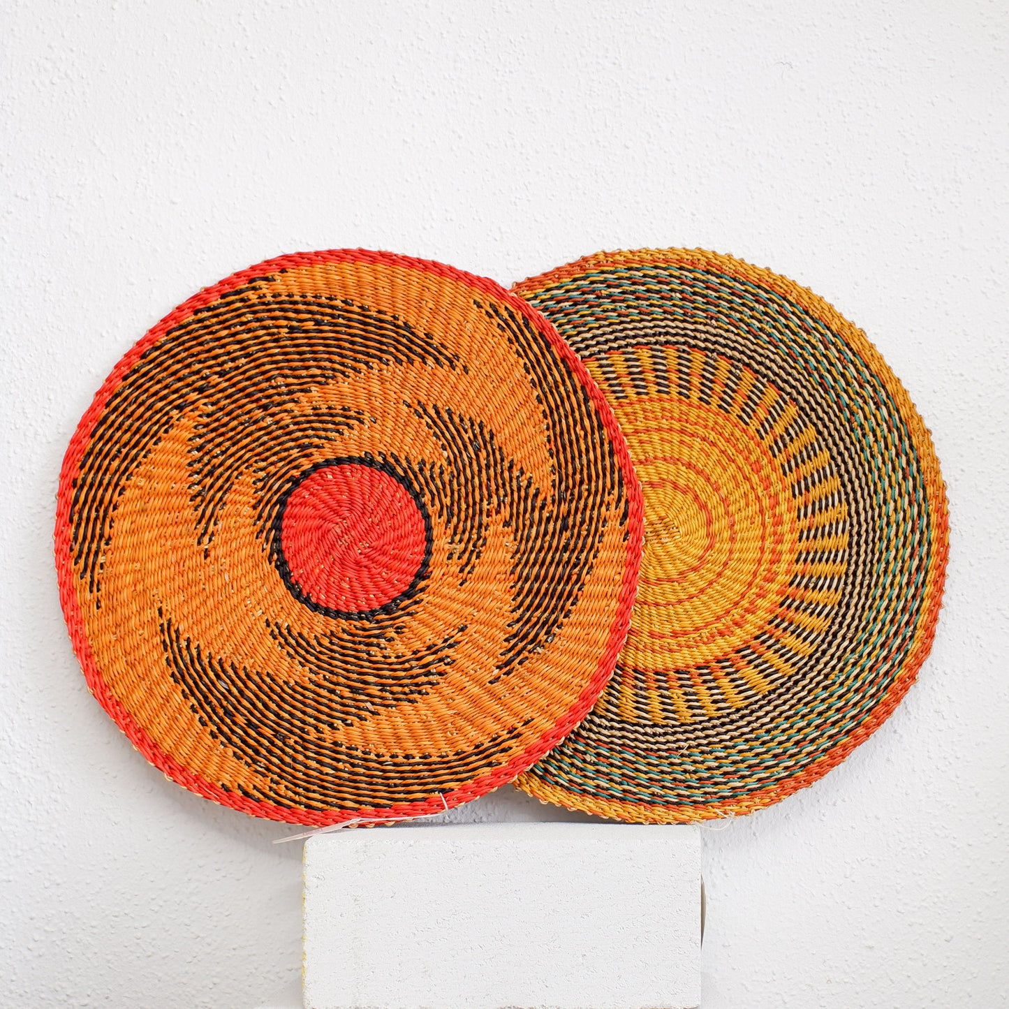 Colourful Placemats from Ghana - Complementary Set of 2 - Yellow Sun