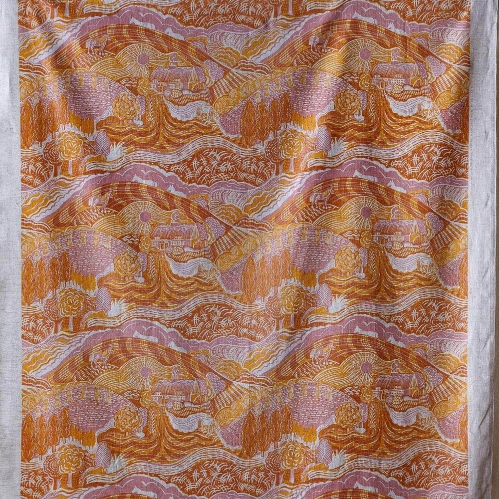 The Plough Fabric in Pink and Gold