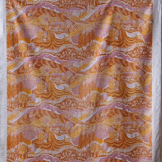 The Plough Fabric in Pink and Gold