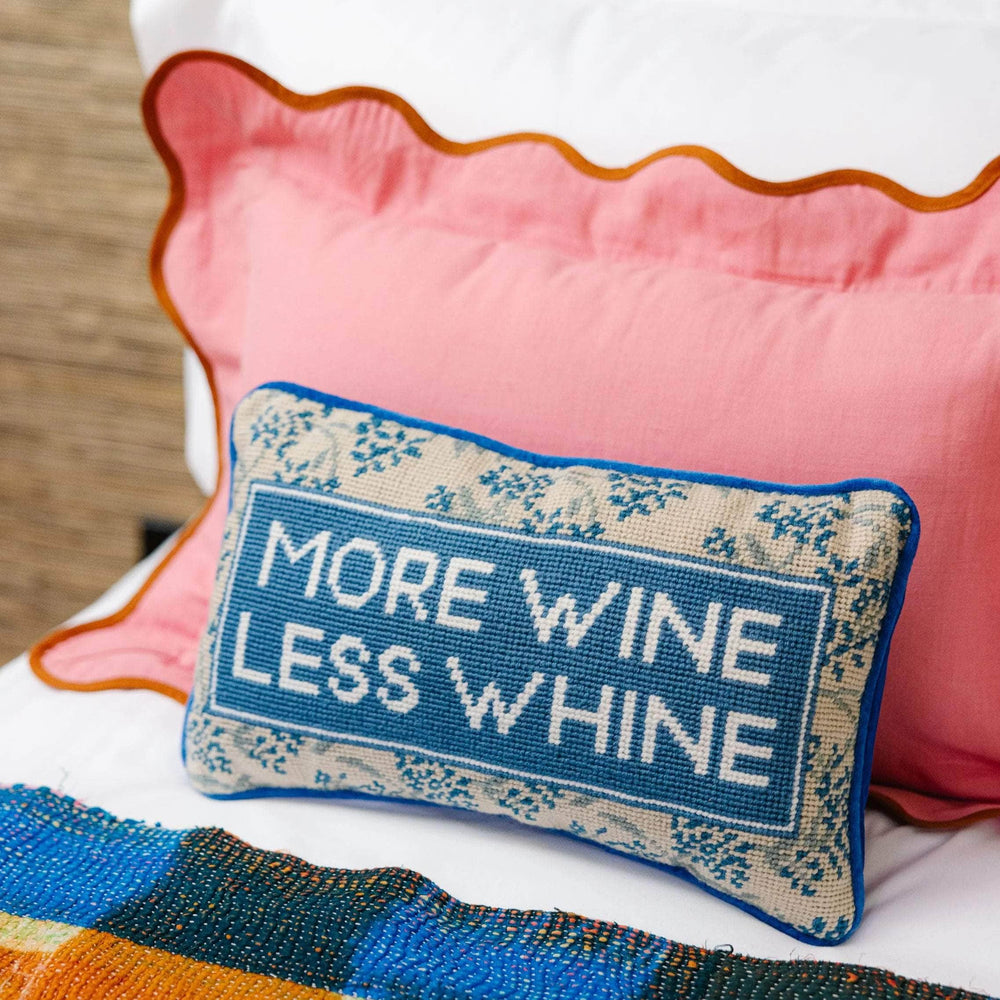 More Wine Needlepoint Pillow