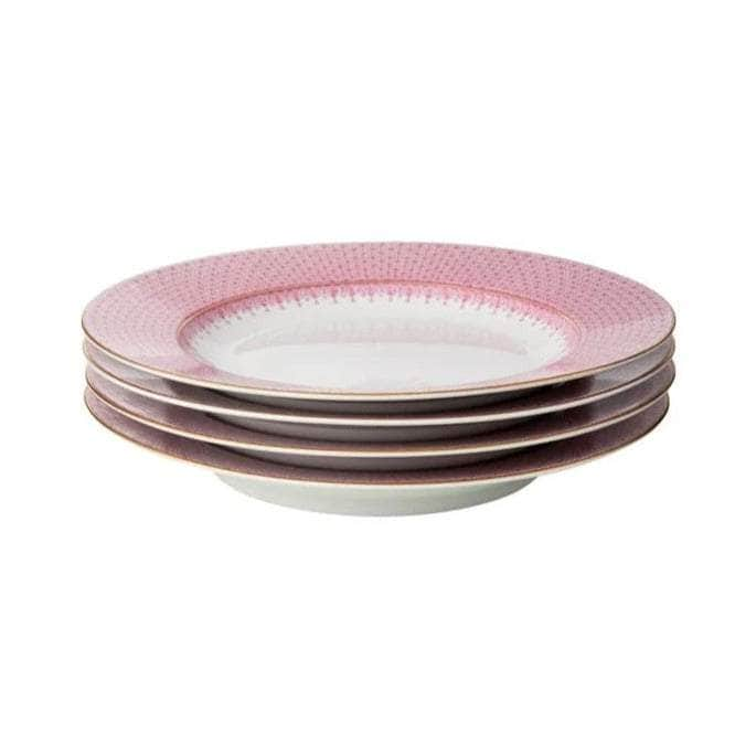 Pink Lace Dinner Plates | Set of 4