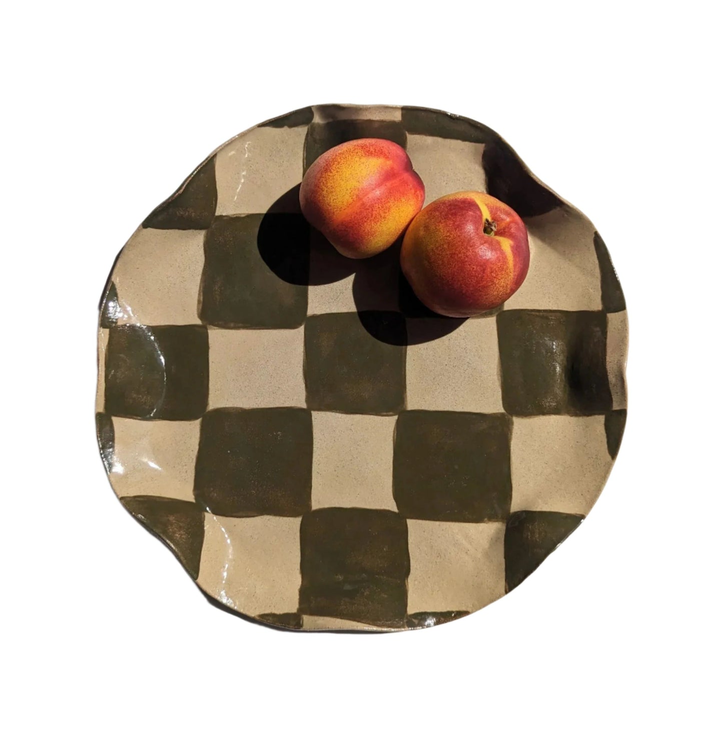 Olive Wavy Check Platter