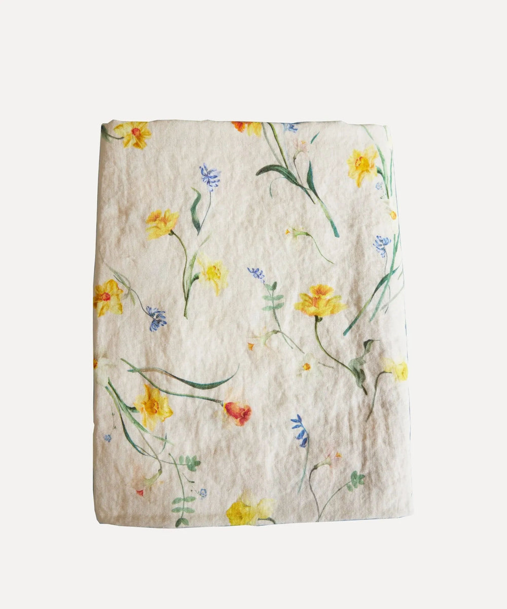 Spring Bulbs Linen Tablecloth