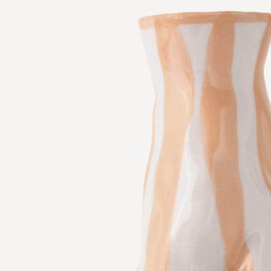 Ivory Beige Candy Stripe Vase