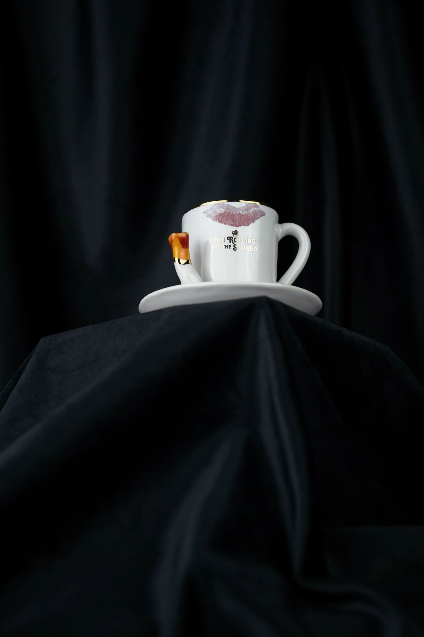 Lipstick Ciggy & Stain Espresso Cup & Saucer