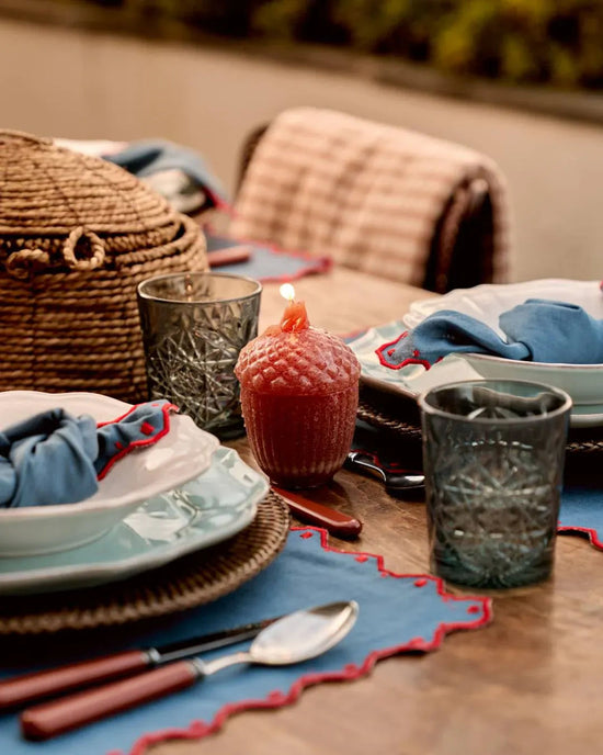 Porto Placemat, Blue with Red