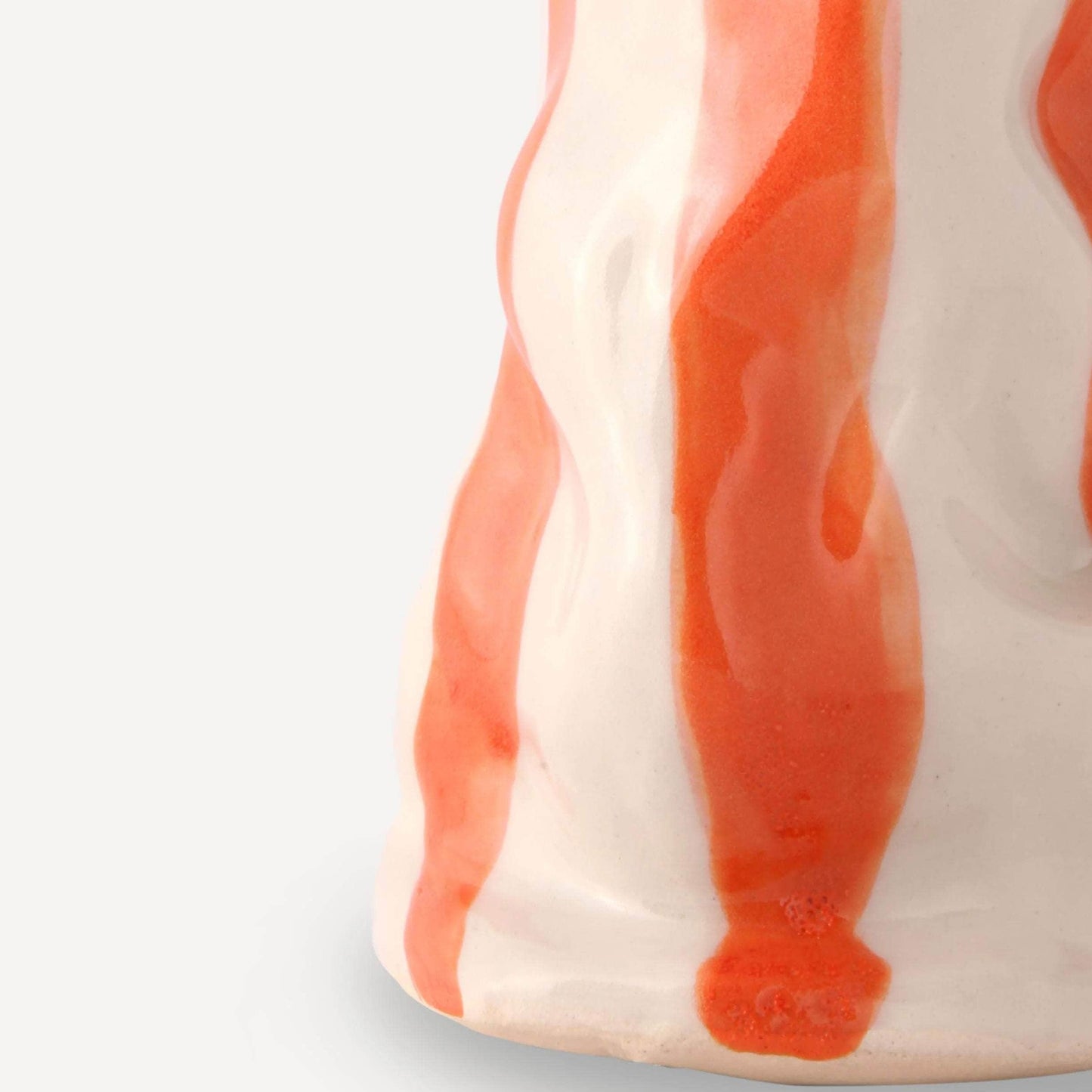 Flame Orange Candy Stripe Vase