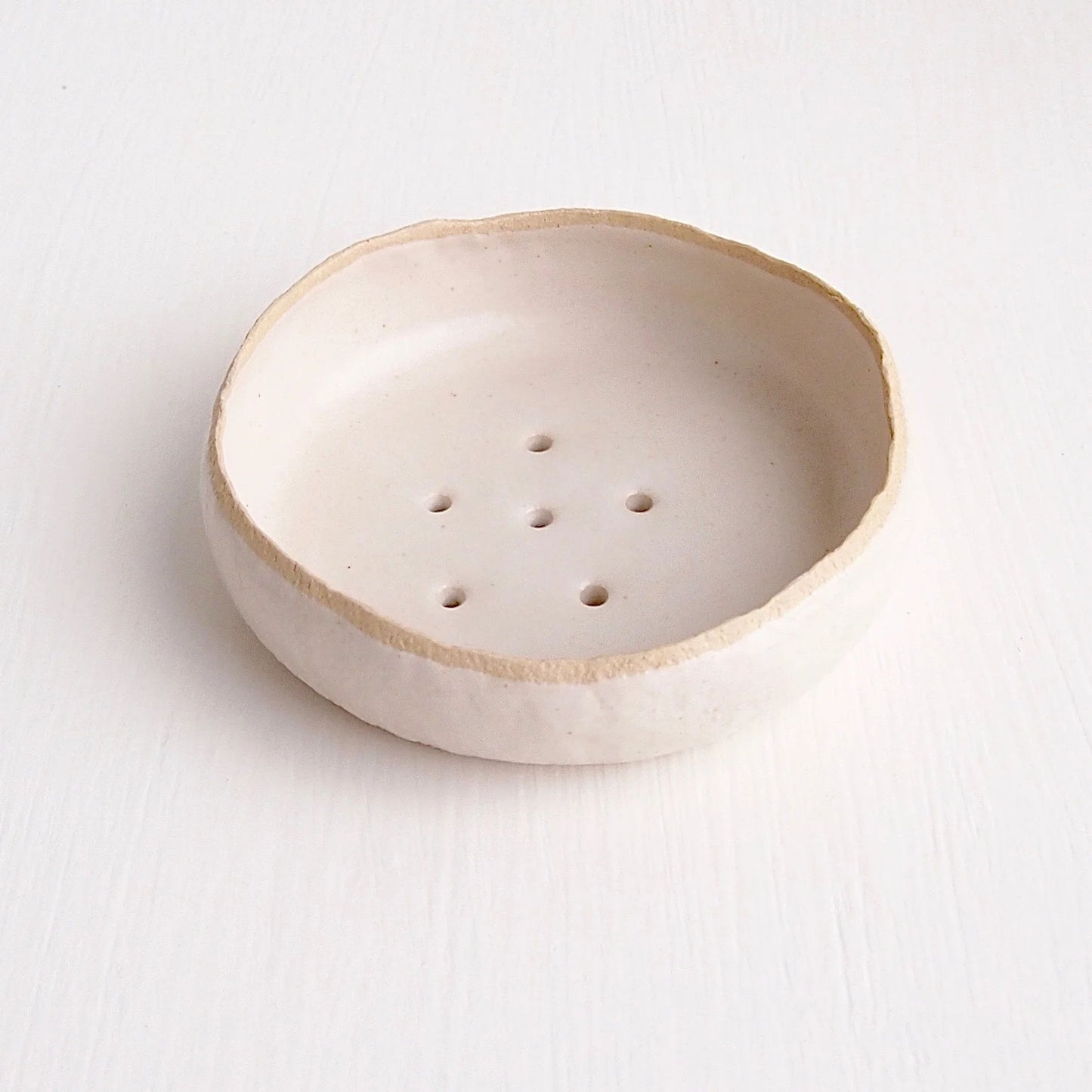 Handmade White Ceramic Soap Dish