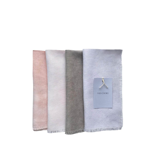 Naturally Dyed Pastel Assorted Napkins - Set of Four