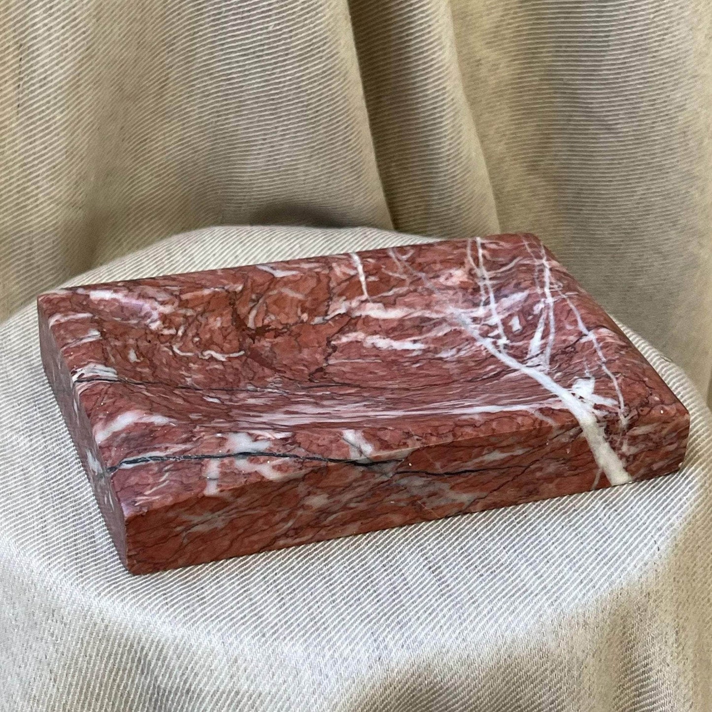 Red Marble Soap Dish